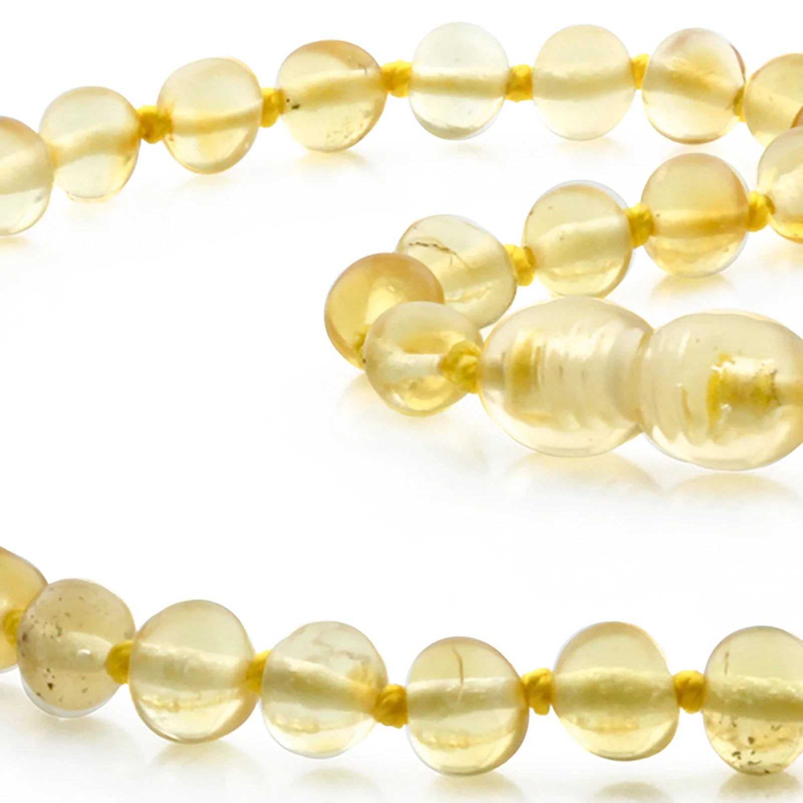 Baltic Amber Teething Necklace. Baroque Yellow 5mm - BA17