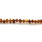 Baltic Amber Teething Necklace. Roundel Cognac Glossy 4mm - RO96