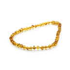 Baltic Amber Teething Necklace. Baroque Light Cognac 5mm - BA6