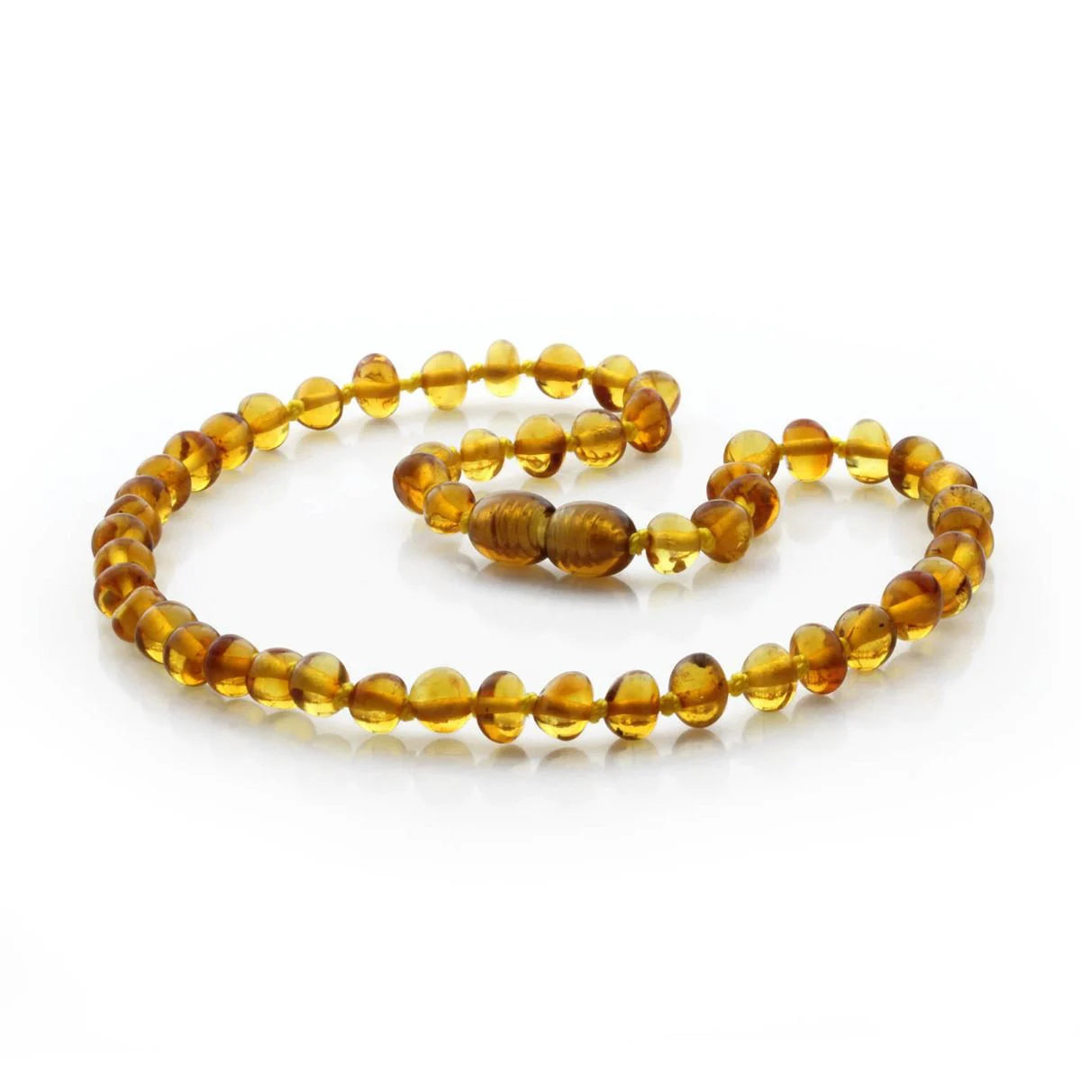 Baltic Amber Teething Necklace. Baroque Light Cognac 5mm - BA6
