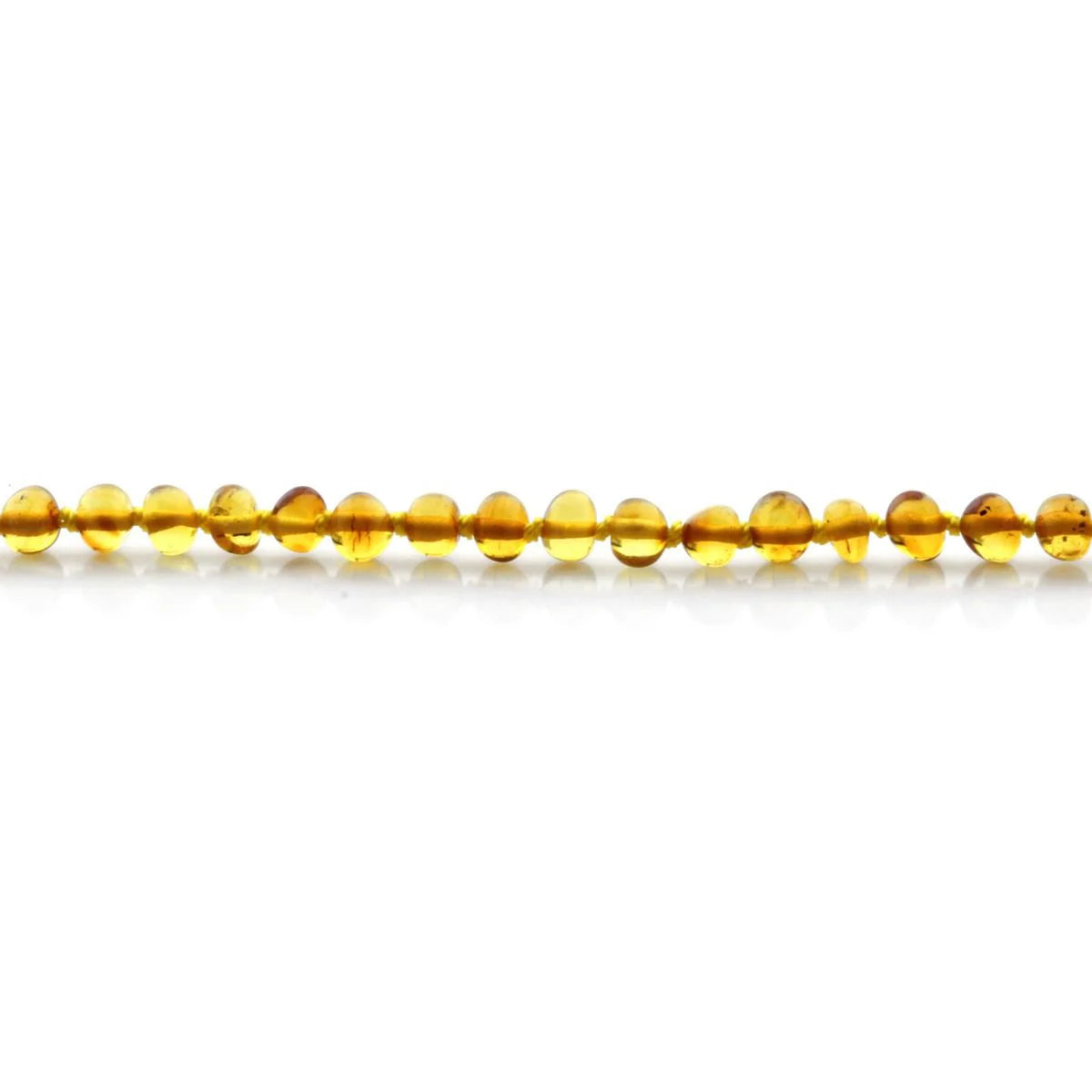 Baltic Amber Teething Necklace. Baroque Light Cognac 5mm - BA6