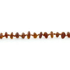Baltic Amber Teething Necklace. Roundel Dark Cognac Matte 5mm - RO94