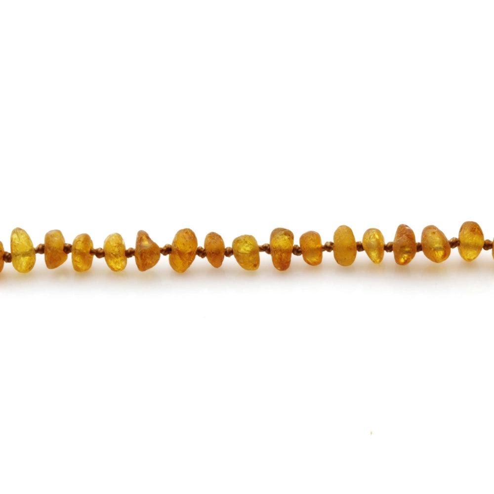 Baltic Amber Teething Necklace. Roundel Light Cognac 5mm - RO19