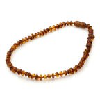 Baltic Amber Teething Necklace. Roundel Cognac 5mm - RO7