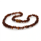 Baltic Amber Teething Necklace. Roundel Cognac 5mm - RO23