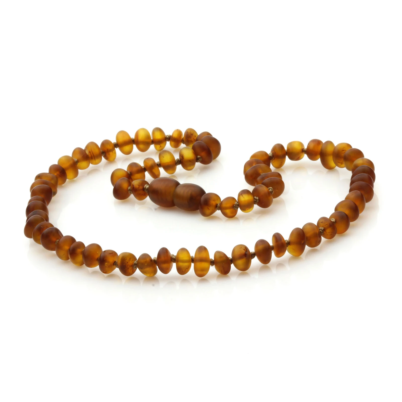 Baltic Amber Teething Necklace. Roundel Cognac 5mm - RO14