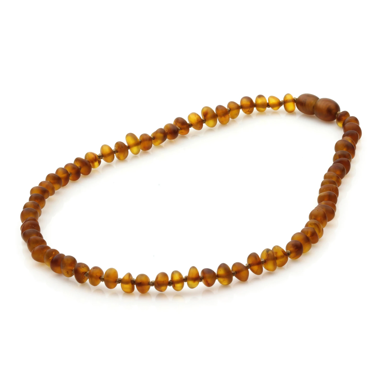 Baltic Amber Teething Necklace. Roundel Cognac 5mm - RO14