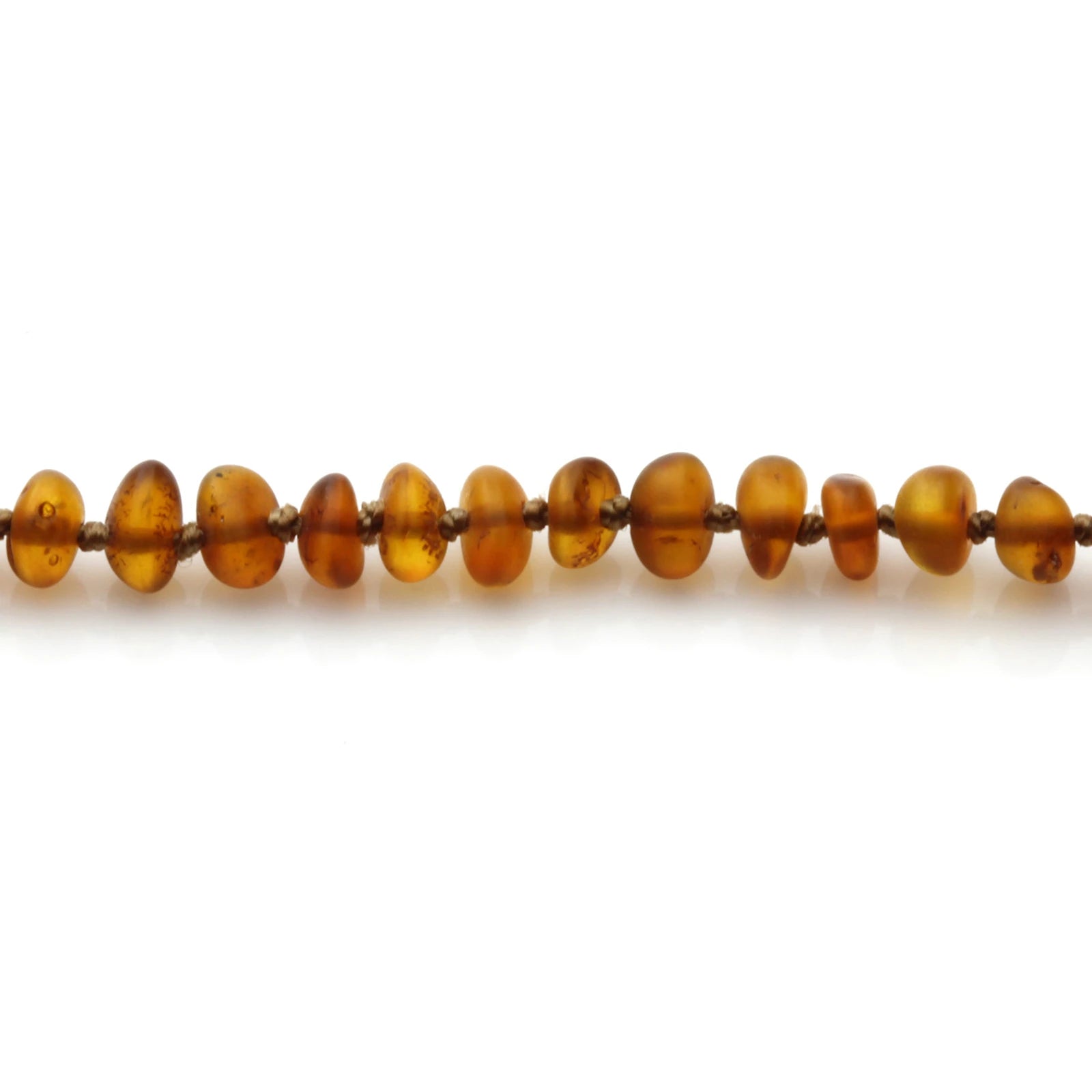 Baltic Amber Teething Necklace. Roundel Cognac 5mm - RO14