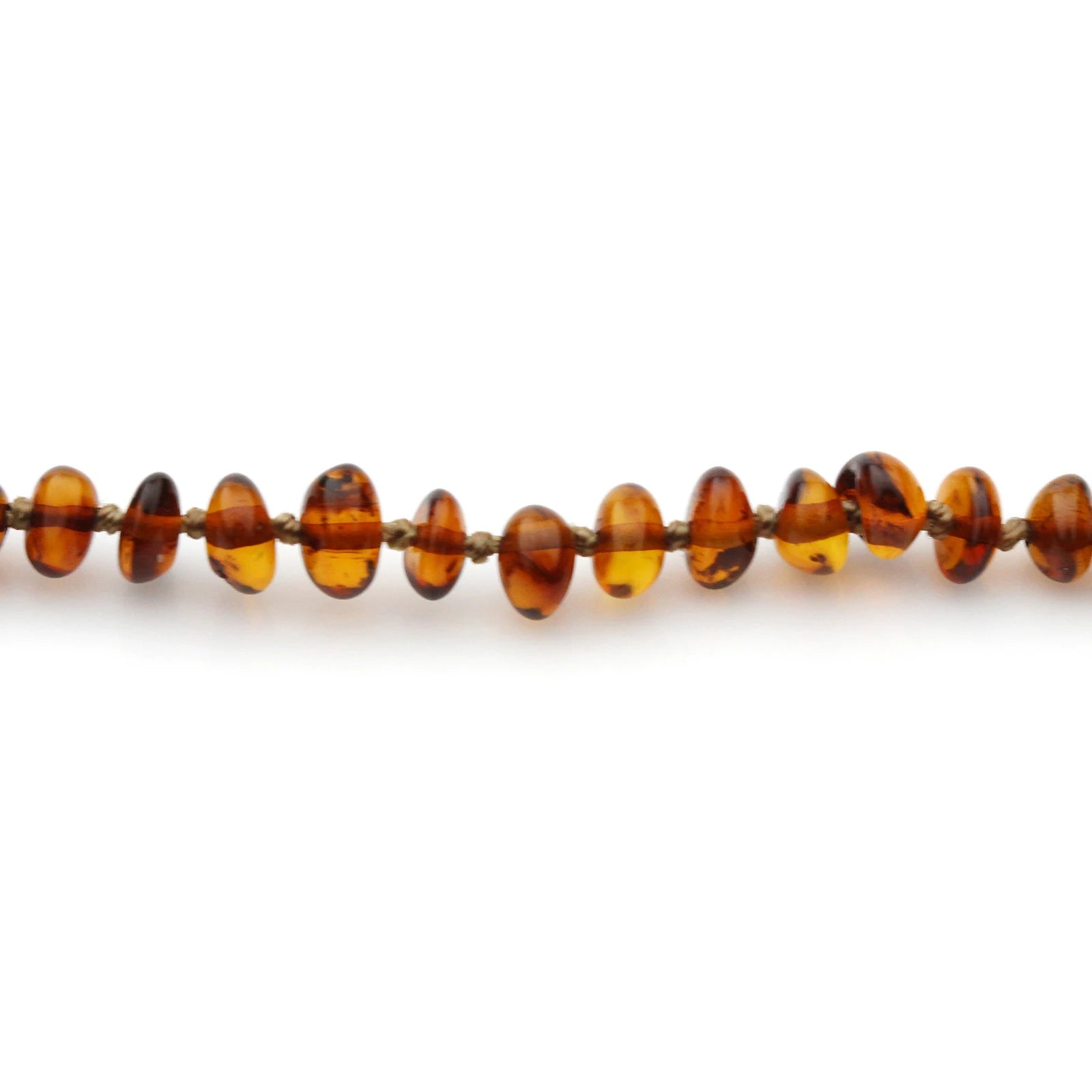 Baltic Amber Teething Necklace. Roundel Cognac 5mm - RO7