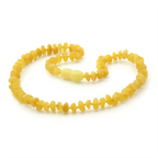 Baltic Amber Teething Necklace. Roundel Milky Yellow 5mm - RO12
