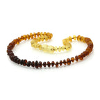 Baltic Amber Teething Necklace. Roundel Rainbow 5mm - RO10