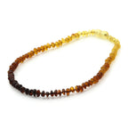 Baltic Amber Teething Necklace. Roundel Rainbow 5mm - RO10