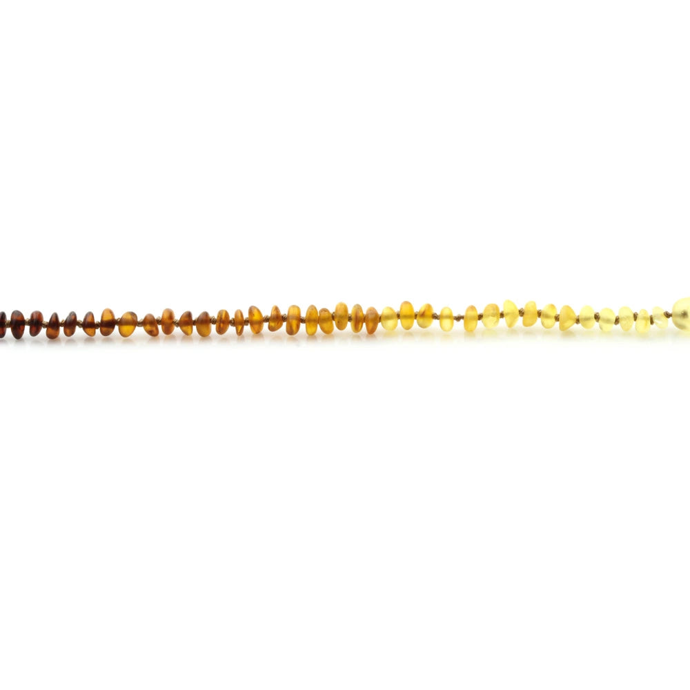 Baltic Amber Teething Necklace. Roundel Rainbow 5mm - RO10