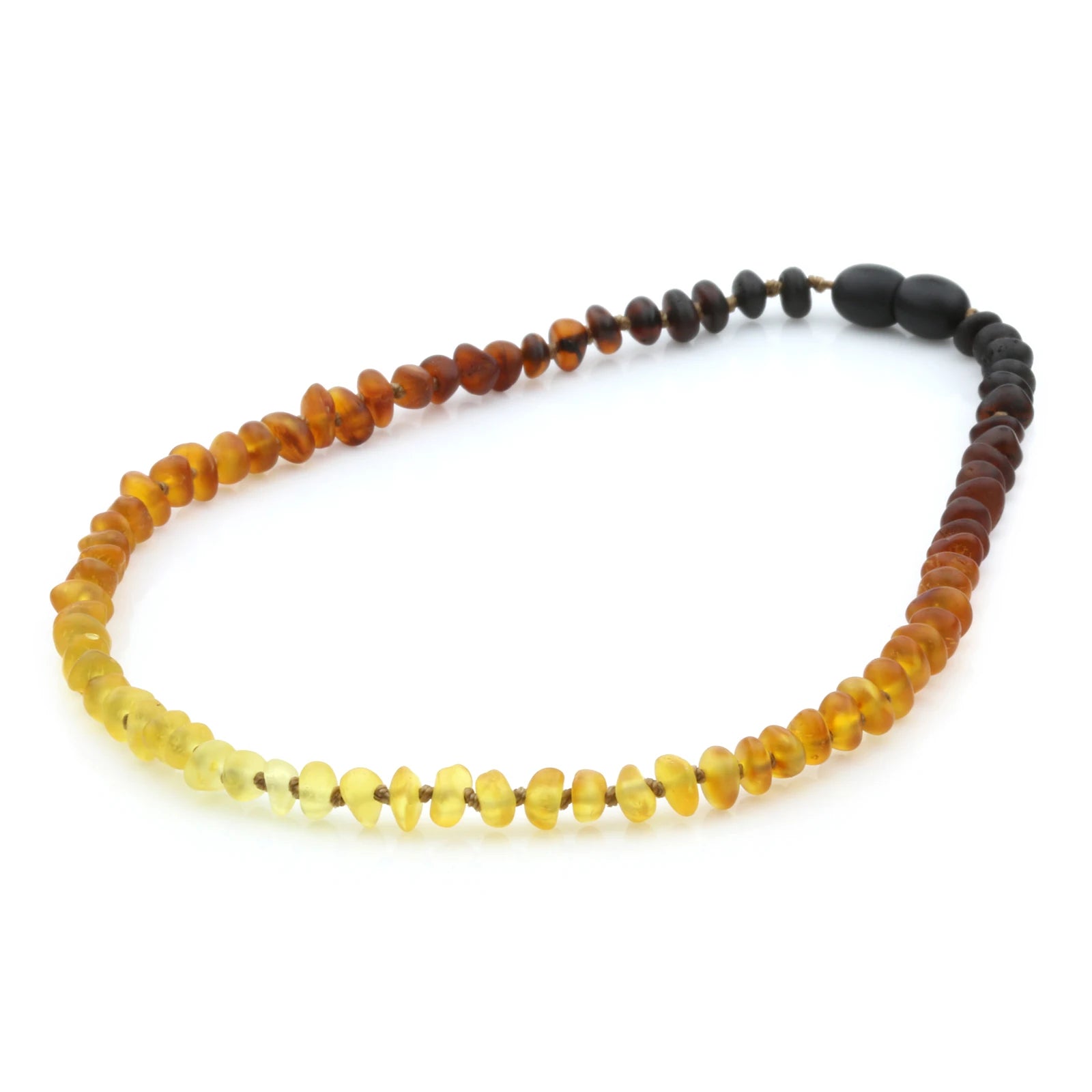 Baltic Amber Teething Necklace. Roundel Rainbow 5mm - RO11