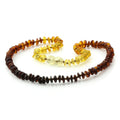 Adult Baltic Amber Necklace. Roundel Rainbow 5mm - RO58
