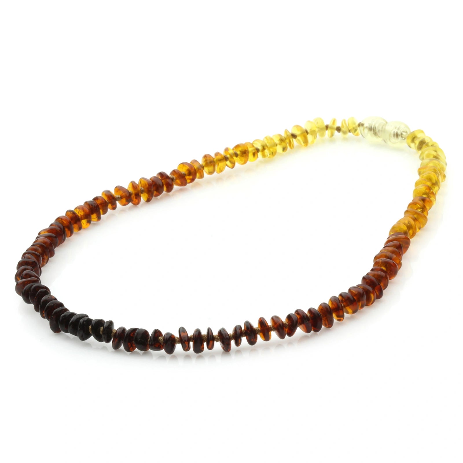 Adult Baltic Amber Necklace. Roundel Rainbow 5mm - RO58