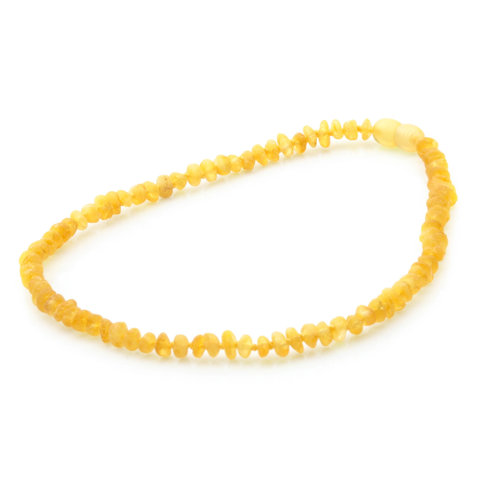 Baltic Amber Teething Necklace. Roundel Yellow 5mm - RO22