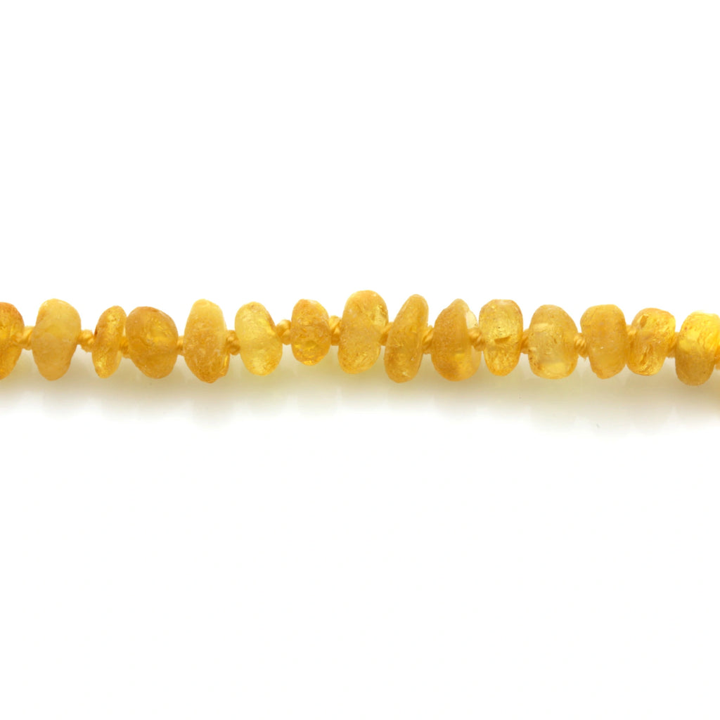 Baltic Amber Teething Necklace. Roundel Yellow 5mm - RO22