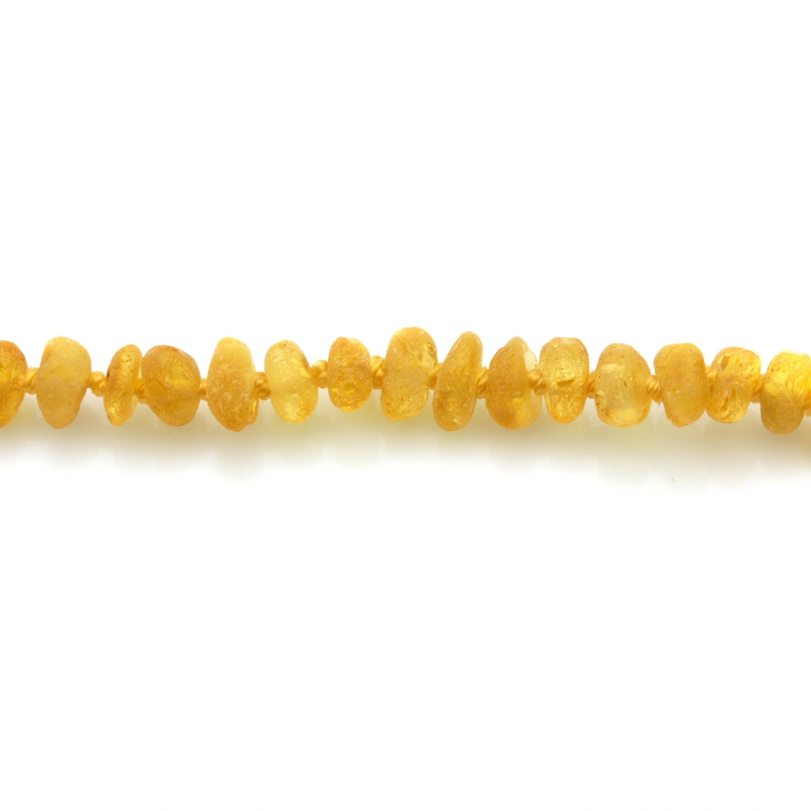 Baltic Amber Teething Necklace. Roundel Yellow 5mm - RO22