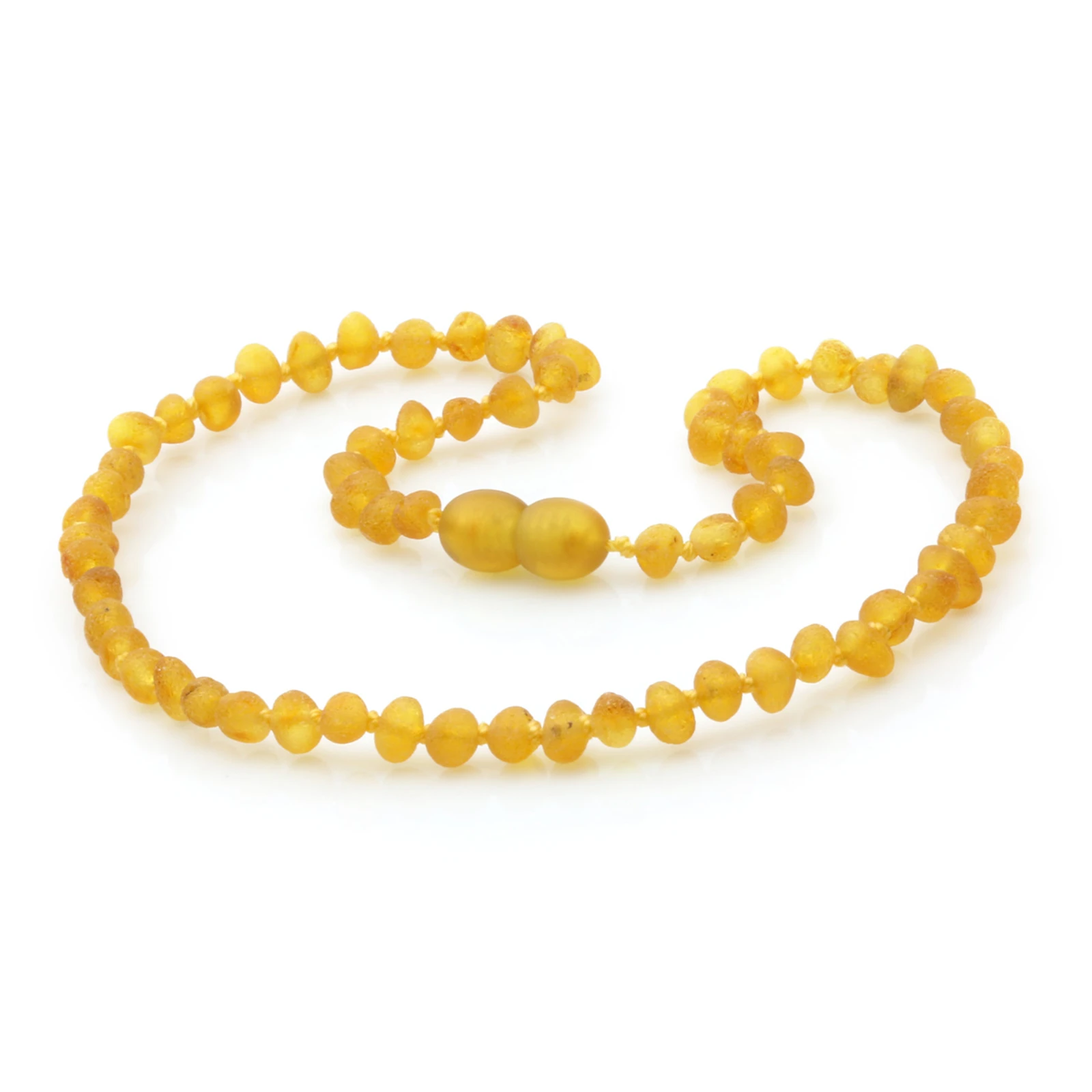Baltic Amber Teething Necklace. Baroque Yellow 4mm - BA63