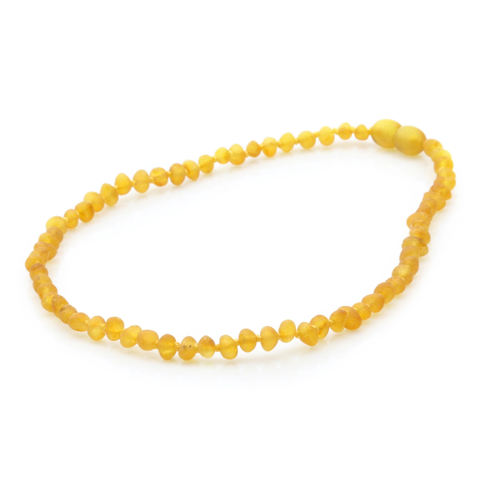 Baltic Amber Teething Necklace. Baroque Yellow 4mm - BA63
