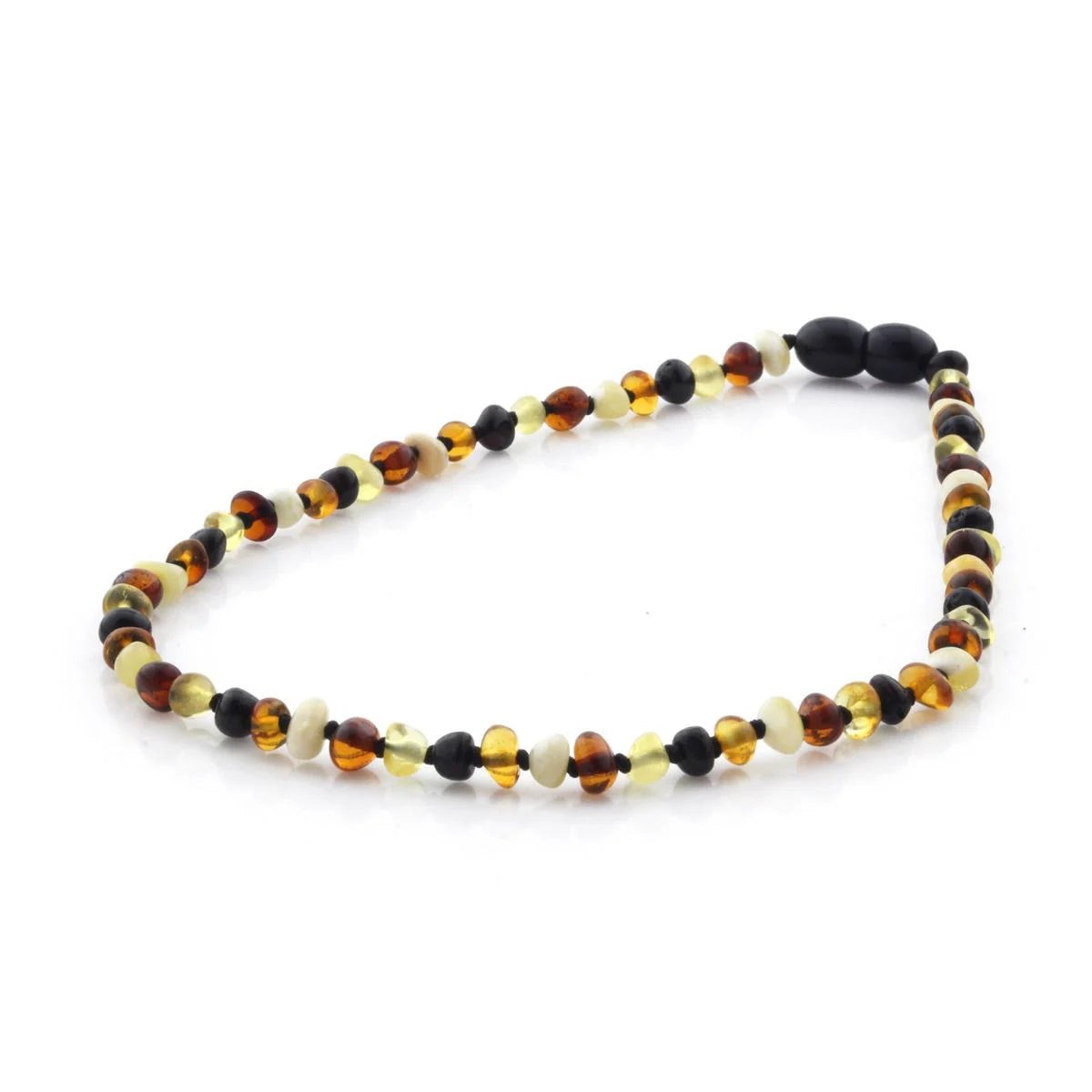 Baltic Amber Teething Necklace. Baroque Multicolour 4mm - BA42