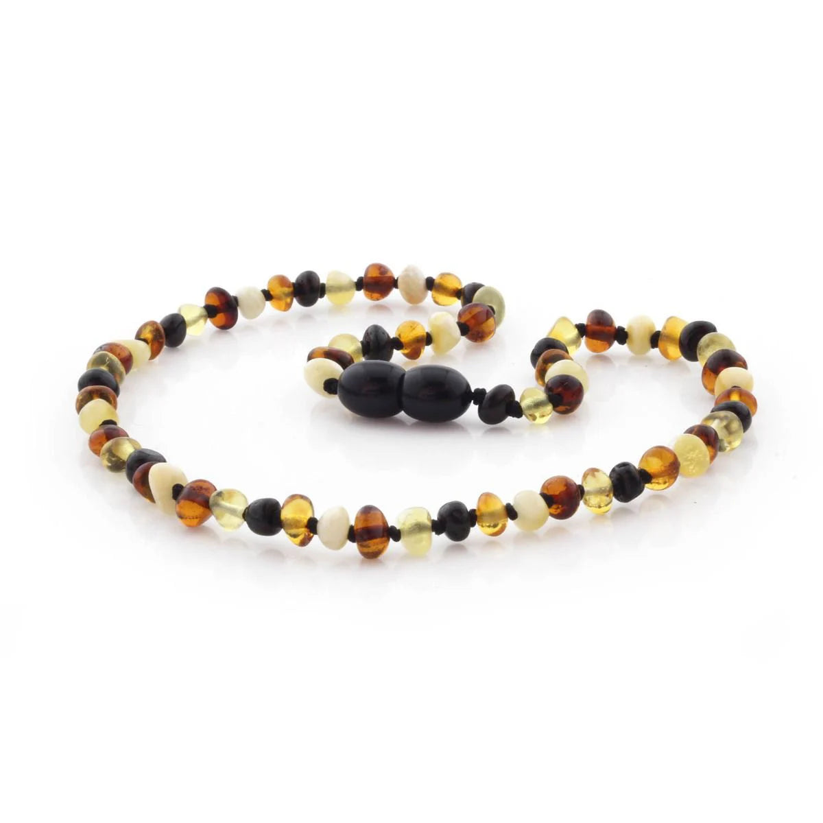 Baltic Amber Teething Necklace. Baroque Multicolour 4mm - BA42