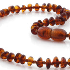 Baltic Amber Teething Necklace. Baroque Cognac 4mm - BA45