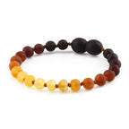 Baltic Amber Teething Bracelet. Baroque Rainbow 5mm - XB54R2M