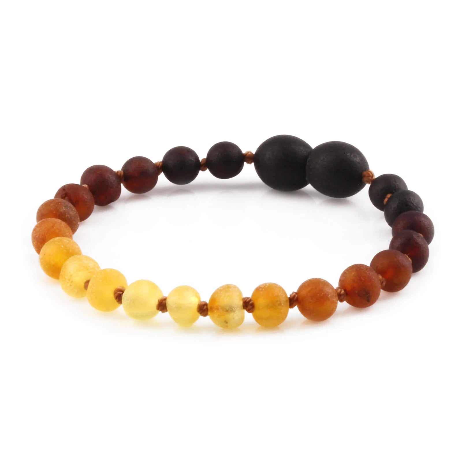 Baltic Amber Teething Bracelet. Baroque Rainbow 5mm - XB54R2M