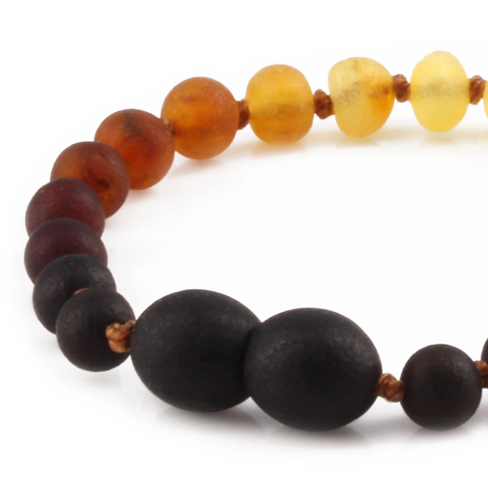 Baltic Amber Teething Bracelet. Baroque Rainbow 5mm - XB54R2M