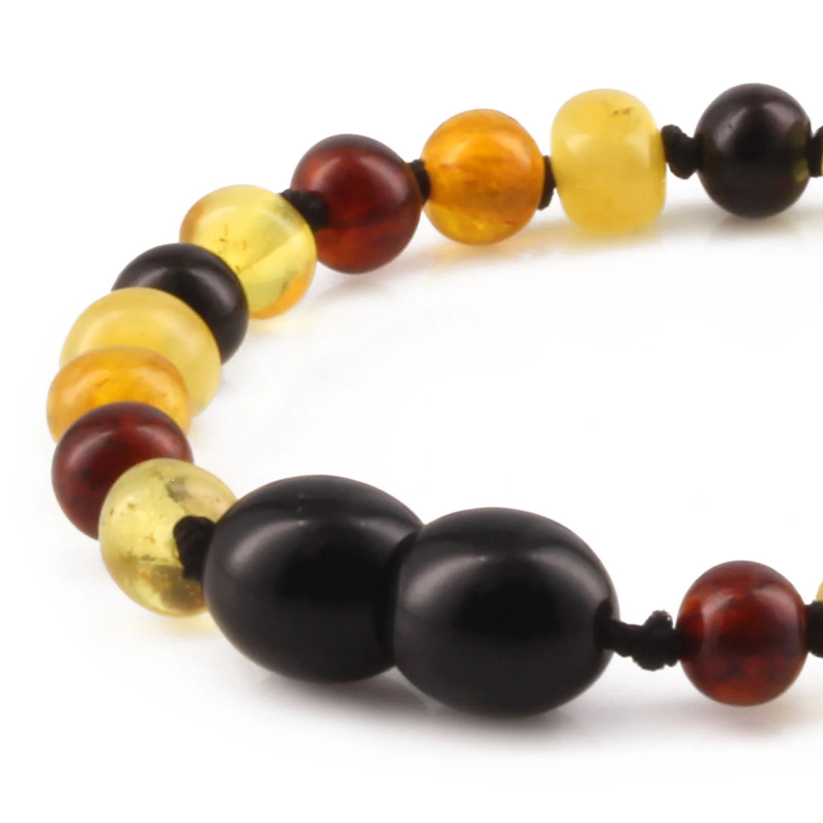 Baltic Amber Teething Bracelet. Baroque Multicolour 5mm - XB54M2