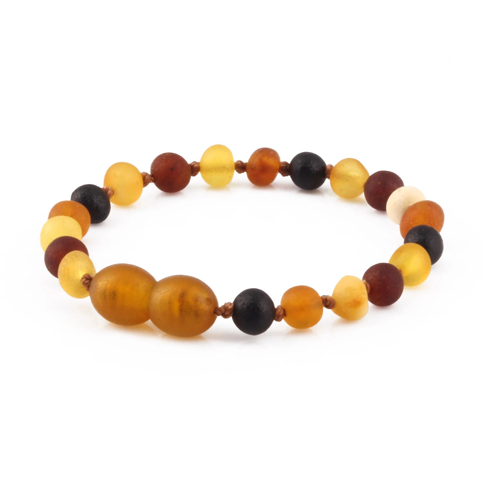 Baltic Amber Teething Bracelet. Baroque Multicolour 5mm - XB54MM
