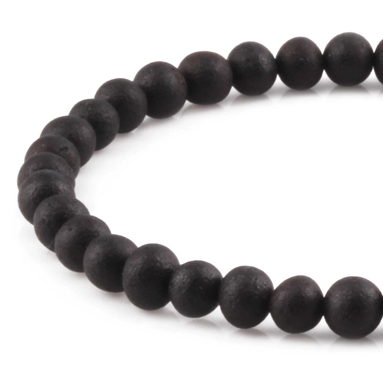 Adult Baltic Amber Bracelet. Baroque Black 5mm - XB54BM