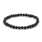Adult Baltic Amber Bracelet. Baroque Black 5mm - XB54B