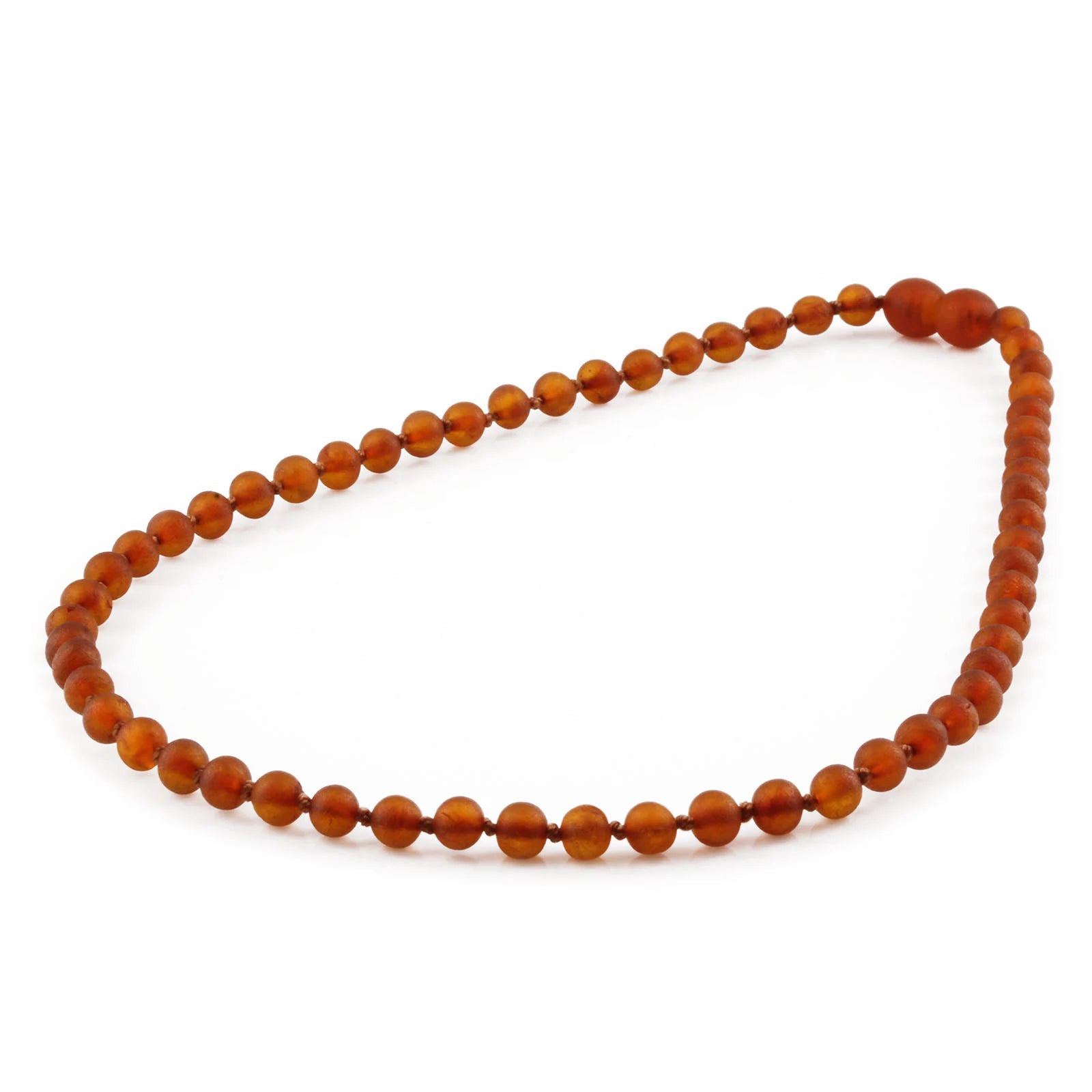 Natural Baltic Amber Junior Necklace. Baroque Light Cognac 5mm - XB54LCM