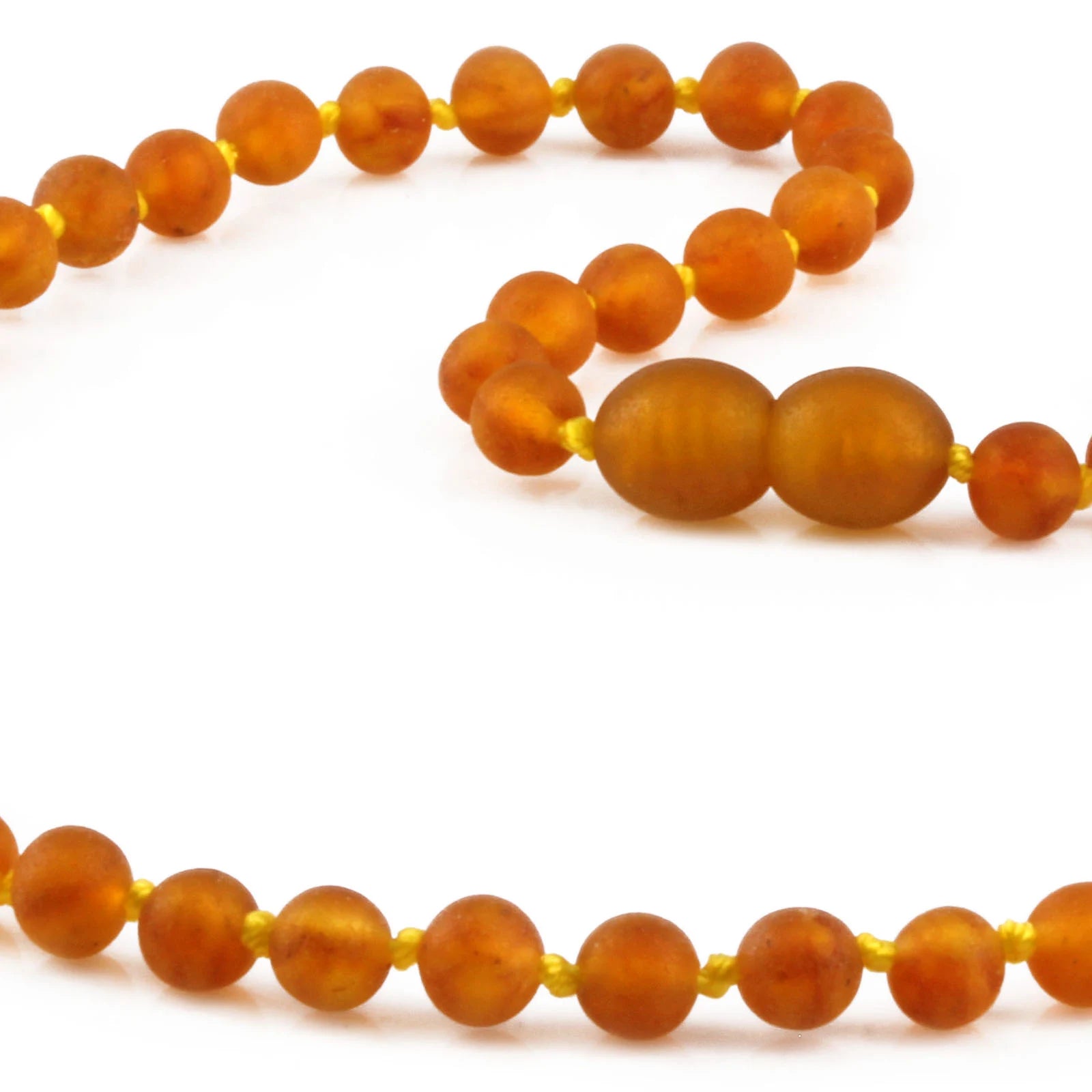 Natural Baltic Amber Junior Necklace. Baroque Light Cognac 5mm - XB54LCM-Y