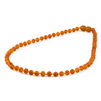 Natural Baltic Amber Junior Necklace. Baroque Light Cognac 5mm - XB54LCM-Y