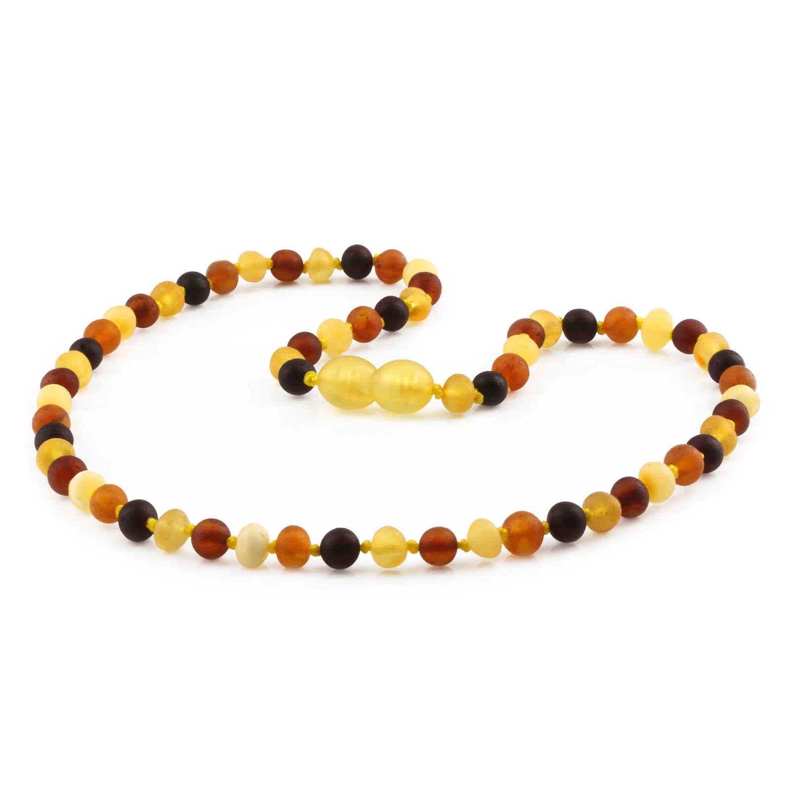 Natural Baltic Amber Junior Necklace. Baroque Multicolour 5mm - XB54M1M