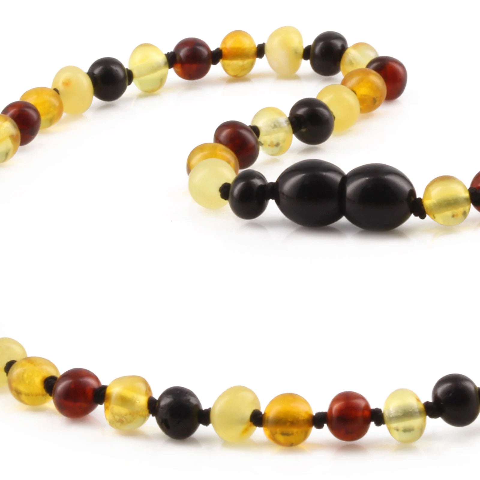 Natural Baltic Amber Junior Necklace. Baroque Multicolour 5mm - XB54M2