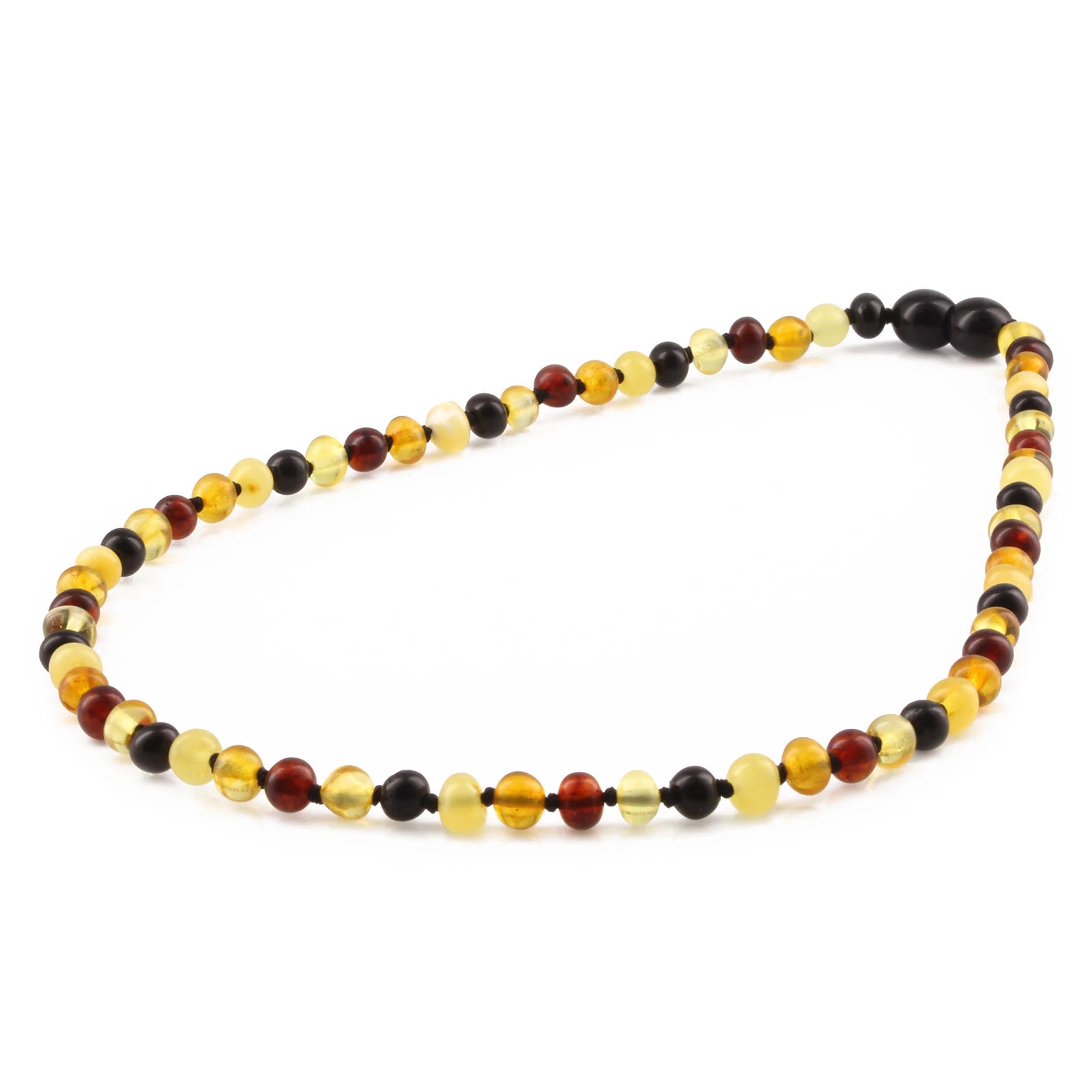 Natural Baltic Amber Junior Necklace. Baroque Multicolour 5mm - XB54M2