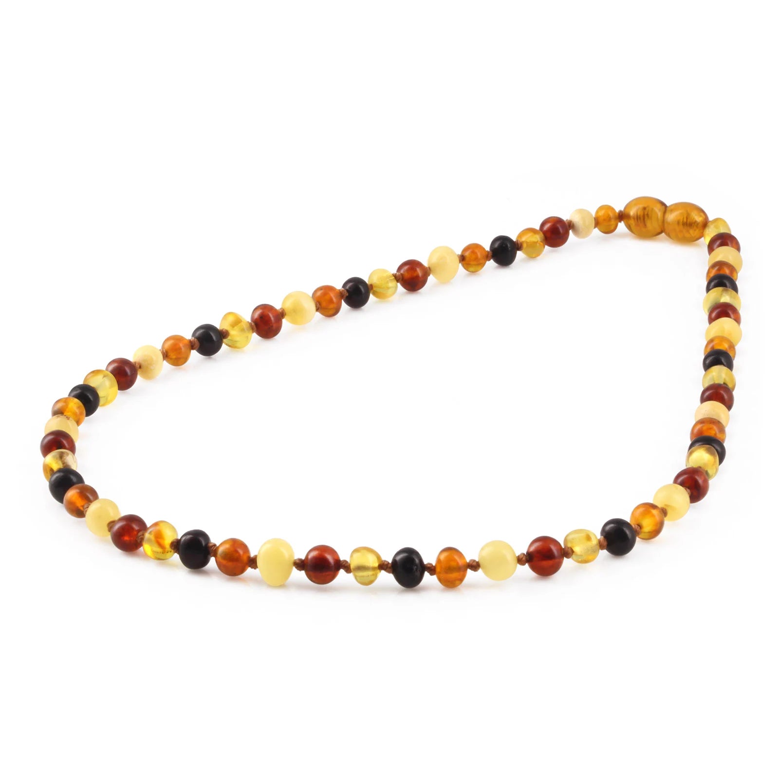 Natural Baltic Amber Junior Necklace. Baroque Multicolour 5mm - XB54M