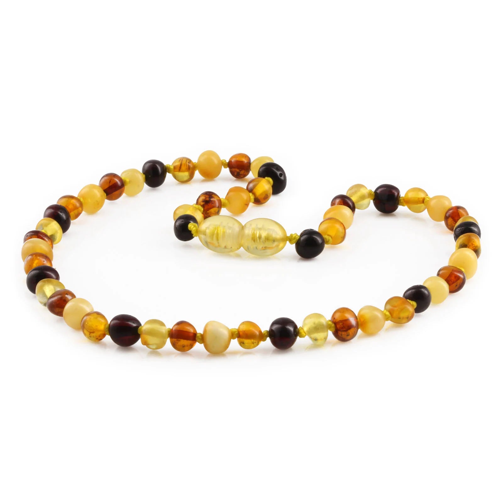 Baltic Amber Teething Necklace. Baroque Multicolour 5mm - XB54M1