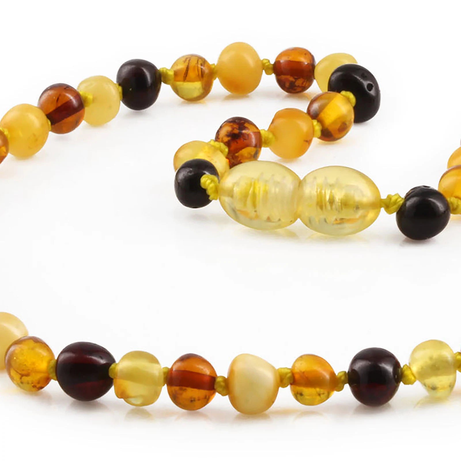 Baltic Amber Teething Necklace. Baroque Multicolour 5mm - XB54M1