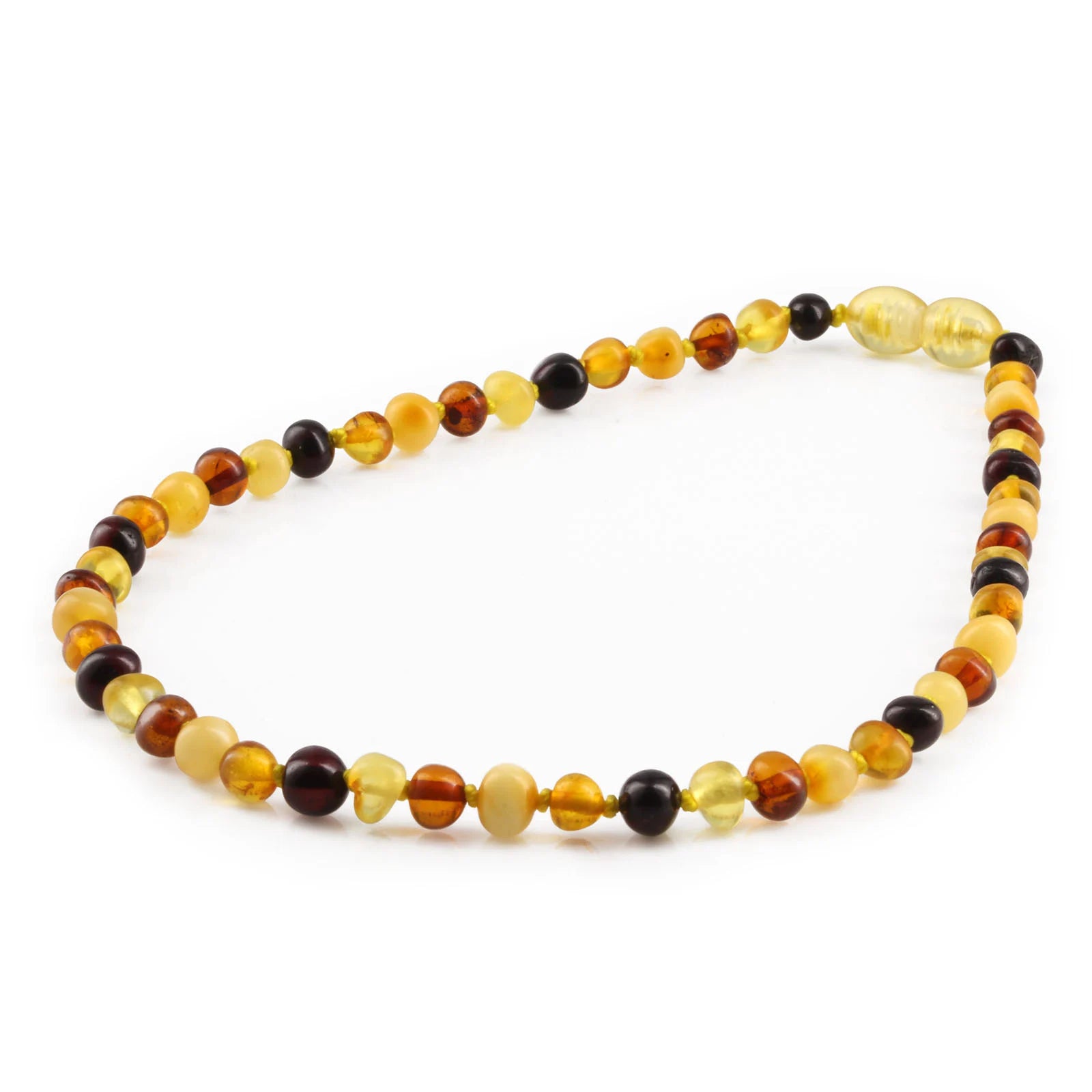 Baltic Amber Teething Necklace. Baroque Multicolour 5mm - XB54M1