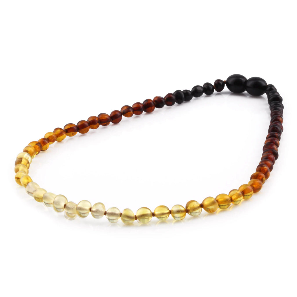 Baltic Amber Teething Necklace. Baroque Rainbow 5mm - BA2