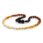 Baltic Amber Teething Necklace. Baroque Rainbow 5mm - BA2