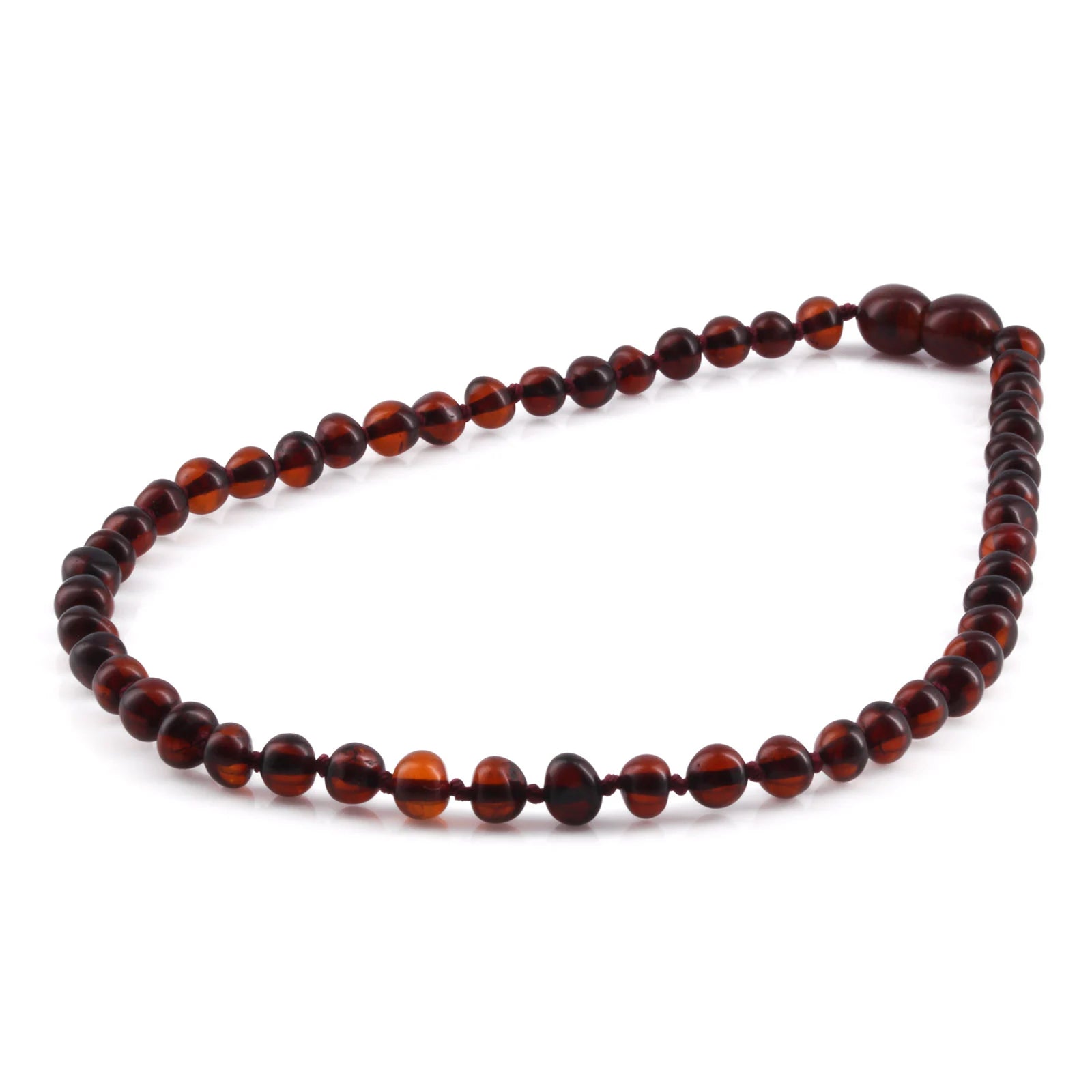 Baltic Amber Teething Necklace. Baroque Dark Cognac 5mm - XB54DC