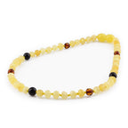 Baltic Amber Teething Necklace with Black Onyx. Baroque 5mm - LE518