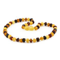 Baltic Amber Teething Necklace. Baroque Multicolour 6mm - XB65M1-RAW
